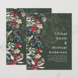 バジェットフォレストグリーンブルガンディーブルー結婚フローラ