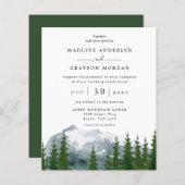 バジェットフォレストマウンテン結婚式招待状 (正面/裏面)