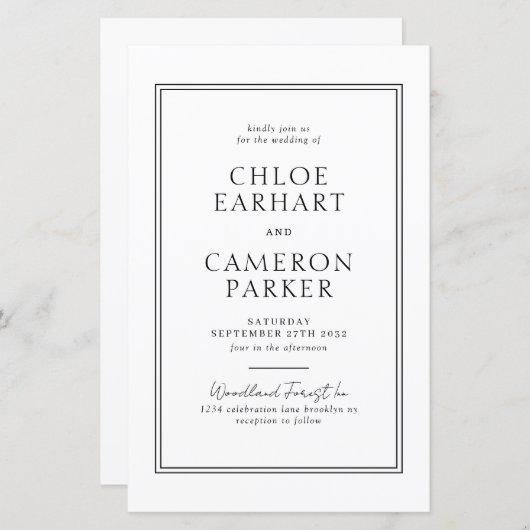 バジェットフォーマルクラシック縁どブラックスクエア結婚ズ (正面/裏面)