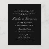 バジェットフォーマルブラックエレガントウェディング招待状 (正面)