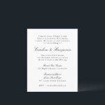 バジェットフォーマルホワイトオールインワン結婚式招待状<br><div class="desc">バジェットフォーマル文字スクラシッククリプトのエレガントなウェディング招待状とブラックのオンラインRSVPのウェブサイトを含む</div>