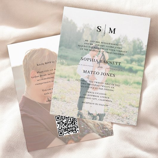 バジェットフォーマル写真エレガントQRコー結婚ド