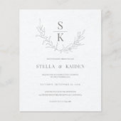 バジェットフモダンィージスケッチ結婚式招待状 (正面)