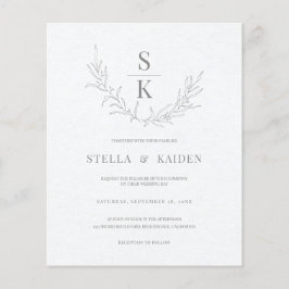 バジェットフモダンィージスケッチ結婚式招待状