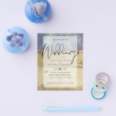 バジェットフライヤー紙ネイビーウェディングアドバンバン チラシ (シングル)