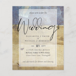 バジェットフライヤー紙ネイビーウェディングアドバンバン チラシ