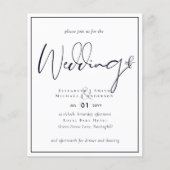 バジェットフライヤー紙ミッドナイトブルーウェディング招待状 チラシ (正面)