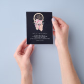 バジェットフライヤー紙BOGOネイビーウェディング招待 チラシ (手)