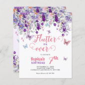 バジェットフラッタオンオーバーバタフライフローラ誕生日 (正面/裏面)