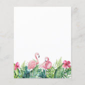 バジェットフラミンゴストロピカルブライダルシャワー招待 (裏面)