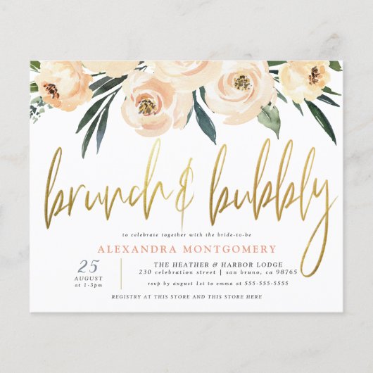 バジェットフラワーズ金ゴールドブランチ&バブリーブライダルシャワー (正面)