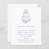 バジェットフランスのブルード結婚ールズケーキ招待状 (正面/裏面)