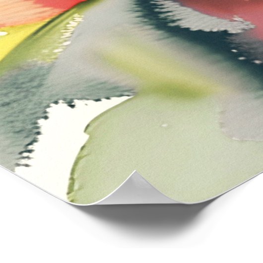 バジェットフレンドリーウォーター鮮やかカラーフローラポスター ポスター (角)