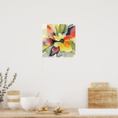 バジェットフレンドリーウォーター鮮やかカラーフローラポスター ポスター (キッチン)