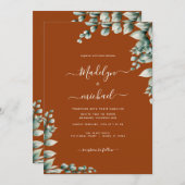 バジェットフレンドリーユーカリ結婚式招待状 招待状 (正面/裏面)