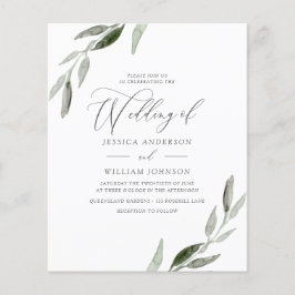 バジェットフレンドリーリーフエレガント結婚式招待状