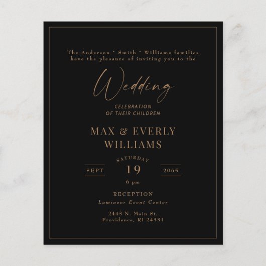 バジェットフレームブラック&金ゴールド結婚ズお祝い (正面)