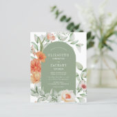 バジェットフローラアーチセージピーチ結婚式招待状 (スタンド正面)