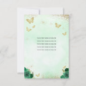 バジェットフローラエメラルドグリーン金ゴールドティアラキンセアニラ ノートカード (裏面)