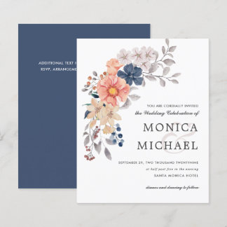 バジェットフローラシックコーラルピンクブルー結婚ズ
