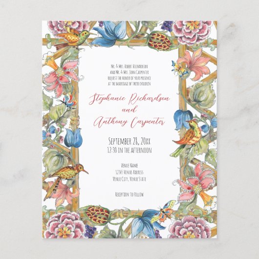 バジェットフローラチノイスリーバード庭園の結婚式 (正面)