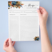 バジェットフローラネイビーブルーテラコッタキッチンレシピ チラシ (手)