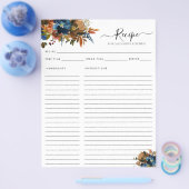 バジェットフローラネイビーブルーテラコッタキッチンレシピ チラシ (シングル)