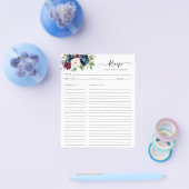 バジェットフローラネイビーブルーブルガンディーキッチンレシピ チラシ (シングル)