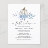 バジェットフローラパンプキン秋ブライダルシャワー招待状 (正面)