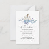 バジェットフローラパンプキン秋ブライダルシャワー招待状 ノートカード (正面)