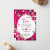 バジェットフローラピンクシルバーバタフライキンセアニラ ノートカード (正面/裏面インサイチュ)