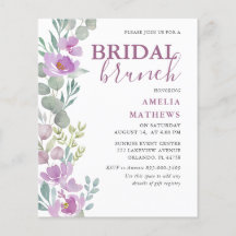 バジェットフローラピンクユーカリブライダルシャワー招待状