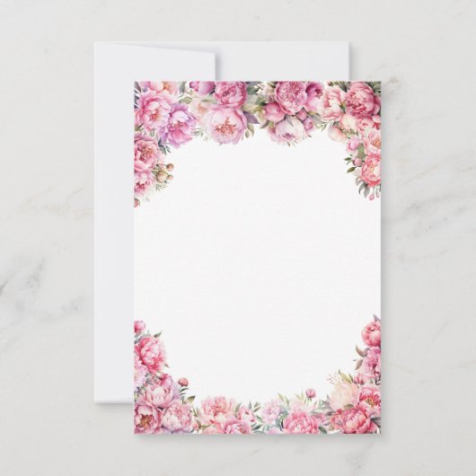 バジェットフローラピンク金ゴールドグリッターティアラキンセアニラ ノートカード (裏面)