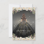 バジェットフローラブラック金ゴールドプリンセスキンセアニェラ ノートカード (裏面)