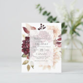 バジェットフローラブルガンディクリーム秋の結婚式招待状 (スタンド正面)
