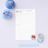 バジェットフローラブルガンディホリーホリデイレシピシート チラシ (シングル)