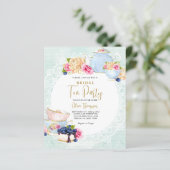 バジェットフローラブルーベリーティーポットブライダルティーパーティー (スタンド正面)