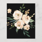 バジェットフローラベージュ金ゴールドブラック結婚式招待状 (裏面)