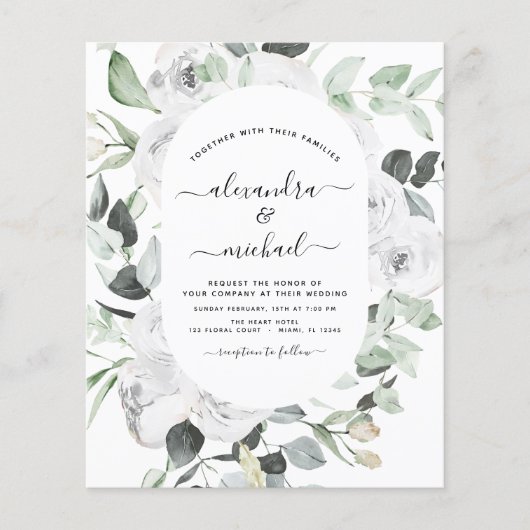 バジェットフローラユーカリプスグリーン結婚リー チラシ (正面)