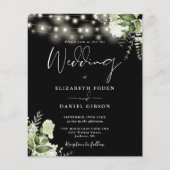 バジェットフローラライトブラック結婚式招待状 (正面)