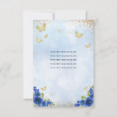 バジェットフローラ王室のブルー金ゴールドティアラキンセアニラ ノートカード (裏面)