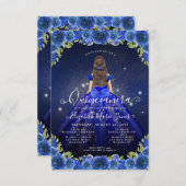 バジェットフローラ王室のブルー金ゴールドプリンセスキンセアニェラ ノートカード (正面/裏面)