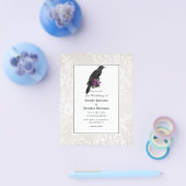 バジェットフローラ&レースゴシック結婚式招待状 チラシ (シングル)