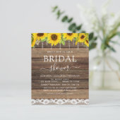 バジェットブライダルシャワーひまわり素朴招待状 (スタンド正面)