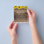 バジェットブライダルシャワーひまわり素朴招待状 チラシ (手)