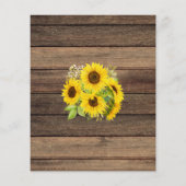 バジェットブライダルシャワーひまわり素朴招待状 チラシ (裏面)