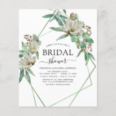 バジェットブライダルシャワーグリーナリーマグノリア招待状 (正面)