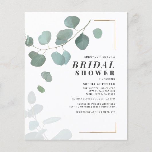 バジェットブライダルシャワーグリーナリーユーカリプキュラント (正面)