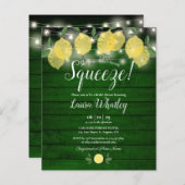 バジェットブライダルシャワースクイズグリーンレモン招待状 (正面/裏面)