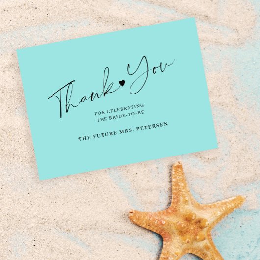 バジェットブライダルシャワースクリプトのシーガ感謝していラスユー ノートカード
